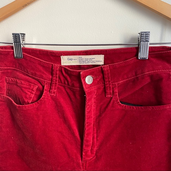 Gap Red Velvet Pants - Picture 2 of 4